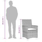 Gartenstühle mit Kissen 2 Stk. Beige Poly Rattan Massivholz