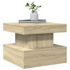 Couchtisch mit LED-Leuchten Sonoma-Eiche 50x50x40 cm