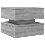 Couchtisch mit LED-Leuchten Grau Sonoma 50x50x40 cm