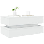Couchtisch mit LED-Leuchten Weiß 90x50x40 cm