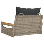 Hängesessel mit Kissen Grau 63x62x40 cm Poly Rattan