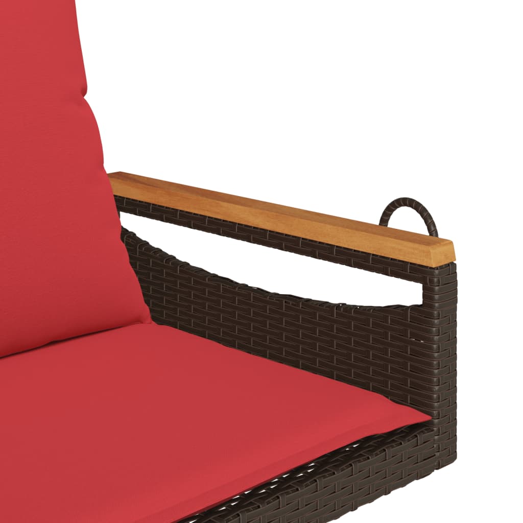 Hängesessel mit Kissen Braun 63x62x40 cm Poly Rattan