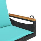 Hängesessel mit Kissen Schwarz 63x62x40 cm Poly Rattan