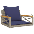 Hängesessel mit Kissen Grau 63x62x40 cm Poly Rattan