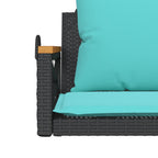 Hängesessel mit Kissen Schwarz 63x62x40 cm Poly Rattan