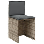 3-tlg. Bistro-Set mit Kissen Beige Poly Rattan