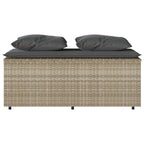 3-tlg. Garten-Essgruppe mit Kissen Hellgrau Poly Rattan