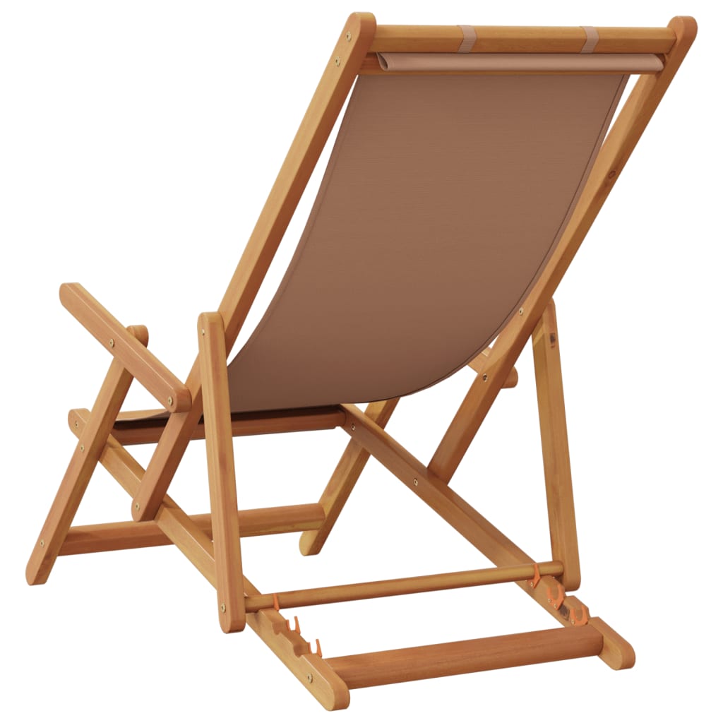 Strandstuhl Klappbar Massivholz Eukalyptus und Stoff