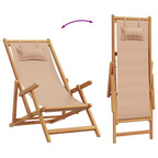 Strandstuhl Klappbar Massivholz Eukalyptus und Stoff