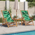Strandstuhl Klappbar Massivholz Eukalyptus und Stoff