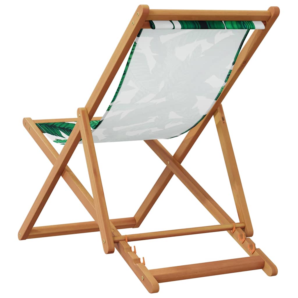 Strandstuhl Klappbar Massivholz Eukalyptus und Stoff