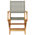 Gartenstühle 2 Stk. Grau Massivholz Akazie und Poly Rattan