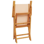 Gartenstühle 2 Stk. Beige Massivholz Akazie & Stoff