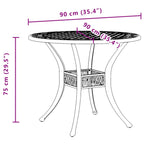 Gartentisch Weiß Ø90x75 cm Aluminiumguss
