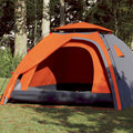 Kuppel-Campingzelt 4 Personen Grau und Orange Quick Release