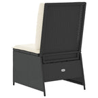 Gartensessel mit Liegefunktion und Kissen Schwarz Poly Rattan