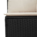 Gartensessel mit Liegefunktion und Kissen Schwarz Poly Rattan