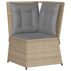 Garten-Ecksofa mit Kissen Beige Poly Rattan