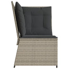 Garten-Ecksofa mit Kissen Hellgrau Poly Rattan