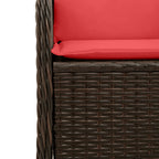 Garten-Ecksofa mit Kissen Braun Polyrattan