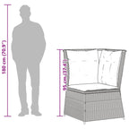 Garten-Ecksofa mit Kissen Braun Polyrattan