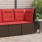 Garten-Ecksofa mit Kissen Braun Polyrattan
