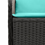 Garten-Ecksofa mit Kissen Schwarz Poly-Rattan