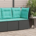 Garten-Ecksofa mit Kissen Schwarz Poly-Rattan