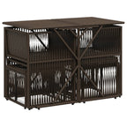 7-tlg. Garten-Essgruppe mit Kissen Braun Poly Rattan