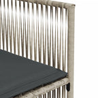 7-tlg. Garten-Essgruppe mit Kissen Hellgrau Poly Rattan