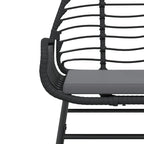 Gartenstühle 2 Stk. mit Kissen Schwarz Poly Rattan