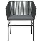 Gartenstühle 2 Stk. mit Kissen Schwarz Poly Rattan