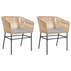 Gartenstühle 2 Stk. mit Kissen Braun Poly Rattan