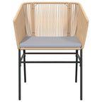 Gartenstühle 2 Stk. mit Kissen Braun Poly Rattan