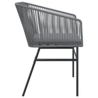 Gartenstühle 2 Stk. mit Kissen Grau Poly Rattan