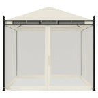 Pavillon mit Netzwänden Creme 2,93x2,93 m Stahl
