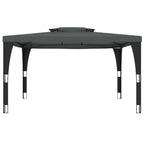 Pavillon mit Doppeldach Anthrazit 3,98x2,98 m Stahl