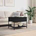 Couchtisch Schwarz 70x50x50 cm Holzwerkstoff und Metall