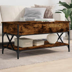 Couchtisch Räuchereiche 100x50x50 cm Holzwerkstoff und Metall