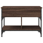 Couchtisch Braun Eichen-Optik 70x50x50 cm Holzwerkstoff Metall