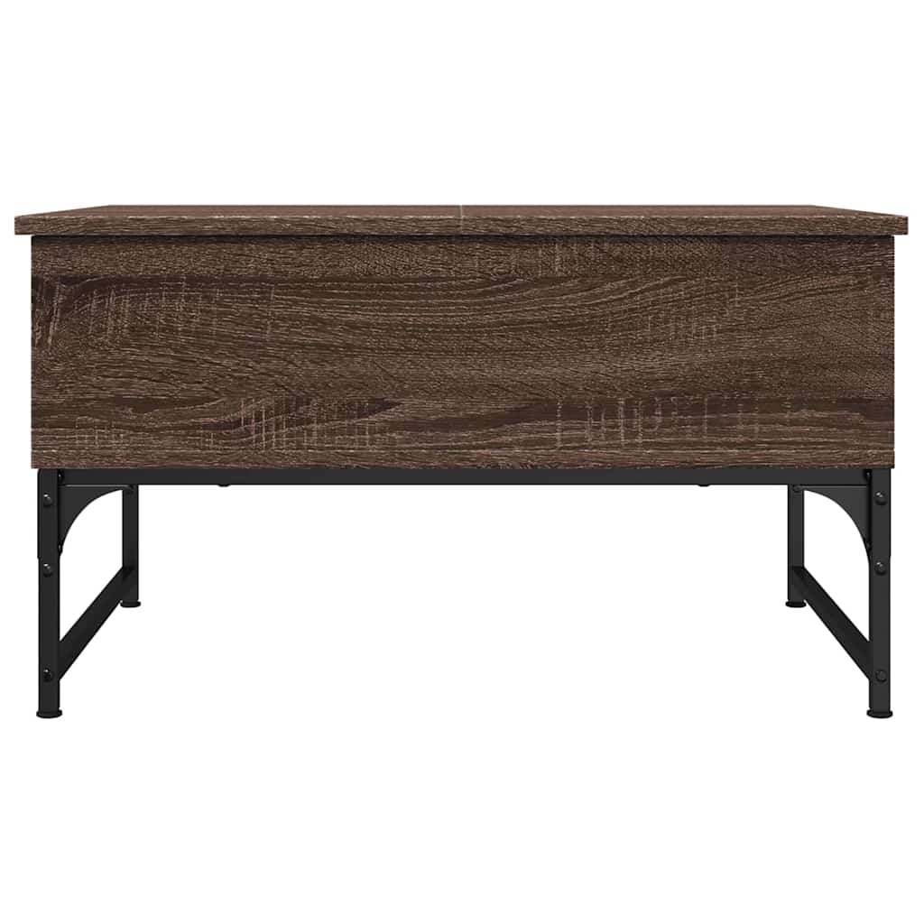 Couchtisch Braun Eichen-Optik 70x50x40 cm Holzwerkstoff Metall
