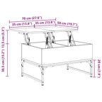 Couchtisch Braun Eichen-Optik 70x50x40 cm Holzwerkstoff Metall