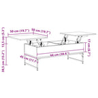 Couchtisch Braun Eichen-Optik 100x50x40 cm Holzwerkstoff Metall