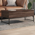 Couchtisch Braun Eichen-Optik 100x50x40 cm Holzwerkstoff Metall