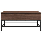 Couchtisch Braun Eichen-Optik 100x50x45 cm Holzwerkstoff Metall