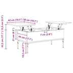 Couchtisch Grau Sonoma 100x50x45 cm Holzwerkstoff und Metall