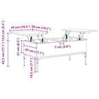 Couchtisch Braun Eichen-Optik 100x50x45 cm Holzwerkstoff Metall