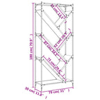 Bücherregal Schwarz 79x30x180 cm Holzwerkstoff und Metall