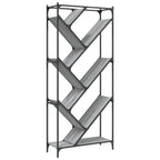 Bücherregal Grau Sonoma 79x30x180 cm Holzwerkstoff und Metall