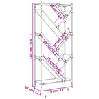 Bücherregal Braun Eichen-Optik 79x30x180cm Holzwerkstoff Metall